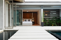 Bedroom entrance and water feature